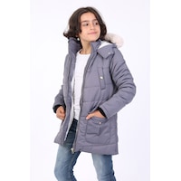 Toontoy Kids Toontoy Erkek Çocuk Kapüşonlu İçi Kürklü Mont Füme Toontoy Kids Toontoy Erkek Çocuk Kapüşonlu İçi Kürklü Mont Füme