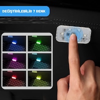 UniChrome 7 Renkli Araç İçi Dokunmatik Şarjlı Taşınabilir Mini Led Lamba UniChrome 7 Renkli Araç İçi Dokunmatik Şarjlı Taşınabilir Mini Led Lamba