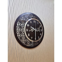 Ahşap Ve Aynalı Allah-muhammed Motifli Normal Rakamlı Duvar Saati Gümüş Ahşap Ve Aynalı Allah-muhammed Motifli Normal Rakamlı Duvar Saati Gümüş