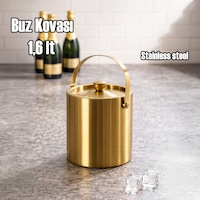 Porsima Lfs-1,6 Termoslu Çift Cidarlı İki Katmanlı Paslanmaz Çelik 1,6lt Buz Kovası Kapaklı Buzluk Gold Gold Porsima Lfs-1,6 Termoslu Çift Cidarlı İki Katmanlı Paslanmaz Çelik 1,6lt Buz Kovası Kapaklı Buzluk Gold Gold
