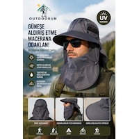 Outdoorun Koruyucu Gri Şapka Uv Güneş Koruyucu, Çıkarılabilir Yüz Ve Ense Koruması Açık Gri Outdoorun Koruyucu Gri Şapka Uv Güneş Koruyucu, Çıkarılabilir Yüz Ve Ense Koruması Açık Gri