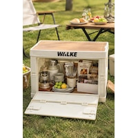 Walke Campbox Katlanabilir Kamp Masası Ve Saklama Kutusu 50x38 Cm Ahşap Kapaklı Bej Walke Campbox Katlanabilir Kamp Masası Ve Saklama Kutusu 50x38 Cm Ahşap Kapaklı Bej