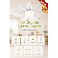 Goes Tavan Vantilatörü Led Işık 3 Kademe Hız Modu Sessiz 52 Cm Çap 6 Kanat Kumandalı Vantilatör