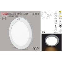Cata Ct-9247 18W Led Panel Armatür Sensörlü Lamba Sıva Üstü Beyaz Cata Ct-9247 18W Led Panel Armatür Sensörlü Lamba Sıva Üstü Beyaz