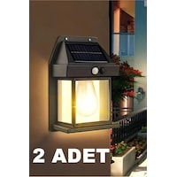 2 Adet Suya Dayanıklı Hareket Sensörlü Güneş Enerjili Solar Led Dış Mekan Bahçe Lambası Siyah 2 Adet Suya Dayanıklı Hareket Sensörlü Güneş Enerjili Solar Led Dış Mekan Bahçe Lambası Siyah