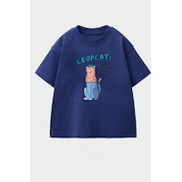 Monila Erkek Çocuk Pamuklu Baskılı T-shirt Lacivert Monila Erkek Çocuk Pamuklu Baskılı T-shirt Lacivert