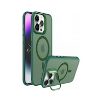 Apple Uyumlu iPhone 16 Pro Max Magsafe Stantlı Premium Kılıf Lens Yeşil Apple Uyumlu iPhone 16 Pro Max Magsafe Stantlı Premium Kılıf Lens Yeşil