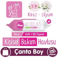 Sleepy Floral Kişisel Bakım Havlusu Çanta Boy 6x25 150 Yaprak 6 Paket Sleepy Floral Kişisel Bakım Havlusu Çanta Boy 6x25 150 Yaprak 6 Paket