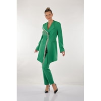 Miaruj Oversize Midi Kadın Ceket - Şık Ve Rahat Yeşil Miaruj Oversize Midi Kadın Ceket - Şık Ve Rahat Yeşil