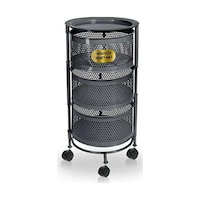 River World Tekerlekli Rengi Antrasit Açılabilen 3 Katlı Çok Amaçlı Metal Raf Mutfak, Balkon, Kiler Çok Renkli River World Tekerlekli Rengi Antrasit Açılabilen 3 Katlı Çok Amaçlı Metal Raf Mutfak, Balkon, Kiler Çok Renkli