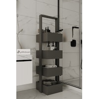 Multi Çok Amaçlı Banyo Rafı, Sepetli Çok Amaçlı Raf, 4 Raflı 120 Cm, Antrasit Antrasit Multi Çok Amaçlı Banyo Rafı, Sepetli Çok Amaçlı Raf, 4 Raflı 120 Cm, Antrasit Antrasit