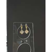 925 Ayar Gümüş 12 Mm Yonca Sallantılı Halka Küpe Altın 925 Ayar Gümüş 12 Mm Yonca Sallantılı Halka Küpe Altın