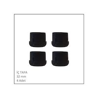 Plastik İç Tapa, Yuvarlak, 32 Mm 4 Adet Siyah Plastik İç Tapa, Yuvarlak, 32 Mm 4 Adet Siyah
