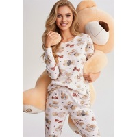 Siyah İnci Yumuşak Tuşe Kışlık Fitilli Pamuklu Örme Pijama Takım 7956 Beyaz Ayıcık Siyah İnci Yumuşak Tuşe Kışlık Fitilli Pamuklu Örme Pijama Takım 7956 Beyaz Ayıcık