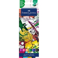 Faber-Castell Goldfaber Aqua 6’lı Çift Uçlu Graffiti Markör Seti, Su Bazlı, Fırça ve Fineliner Uçlu