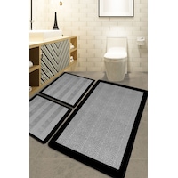Chilai Home Barley Black 3'lü Set Banyo Halısı Djt Renkli Chilai Home Barley Black 3'lü Set Banyo Halısı Djt Renkli