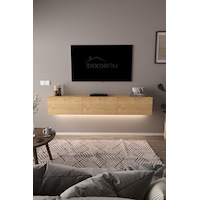 Df17103 Dolaplı Duvara Monte Tv Ünitesi 180 Cm Modern Askılı Dekoratif Stil Tv Sehpası Safir Meşe Df17103 Dolaplı Duvara Monte Tv Ünitesi 180 Cm Modern Askılı Dekoratif Stil Tv Sehpası Safir Meşe