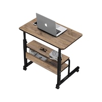 Yükseklik Ayarlı Ve Çift Raflı Laptop Sehpası Ve Çalışma Masası 1 Ceviz Yükseklik Ayarlı Ve Çift Raflı Laptop Sehpası Ve Çalışma Masası 1 Ceviz