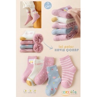 Color Socks 5 Çift Puantiyeli Desenli Kız Çocuk İçi Polarlı Kışlık Çorap Çok Renkli Color Socks 5 Çift Puantiyeli Desenli Kız Çocuk İçi Polarlı Kışlık Çorap Çok Renkli