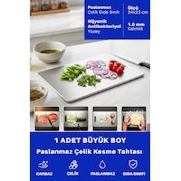 1 Adet Paslanmaz Çelik Büyük Boy Mutfak Kesme Tahtası Et Sebze Doğrama Tahtası Gümüş 1 Adet Paslanmaz Çelik Büyük Boy Mutfak Kesme Tahtası Et Sebze Doğrama Tahtası Gümüş