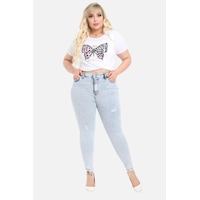 Slim Fit Jean Büyük Beden Yüksek Bel Dar Kesim Esnek Kot Pantolon C597 001 Slim Fit Jean Büyük Beden Yüksek Bel Dar Kesim Esnek Kot Pantolon C597 001
