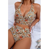 Bella Notte Kadın Kaplı Astarlı Yüksek Bel Bikini Takımı Kahverengi Bella Notte Kadın Kaplı Astarlı Yüksek Bel Bikini Takımı Kahverengi