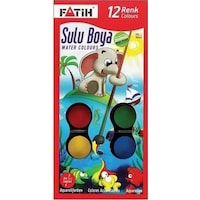 Fatih Sulu Boya 12 Renk Üretin 12'li Sulu Boya