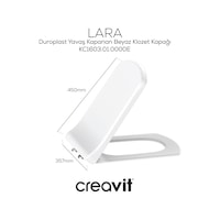 Creavit Lara Duroplast Yavaş Kapanan Klozet Kapağı KC1603.01.0000E Creavit Lara Duroplast Yavaş Kapanan Klozet Kapağı KC1603.01.0000E
