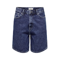 Only Yüksek Bel Midi Denim Şort - Vintage Tarzı - Günlük Kullanım Mavi Only Yüksek Bel Midi Denim Şort - Vintage Tarzı - Günlük Kullanım Mavi