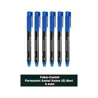 Faber-Castell 6'lı Mavi Permanent Asetat CD Kalemi Solmayan Kalıcı Yazım (S) Seti Faber-Castell 6'lı Mavi Permanent Asetat CD Kalemi Solmayan Kalıcı Yazım (S) Seti