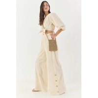 Shade Kadın Bağlama Detaylı Bluz Astarlı Paçası Düğmeli Pantolonlu Astarlı Alt-üst Takım 9266 60281046 - Bej Shade Kadın Bağlama Detaylı Bluz Astarlı Paçası Düğmeli Pantolonlu Astarlı Alt-üst Takım 9266 60281046 - Bej