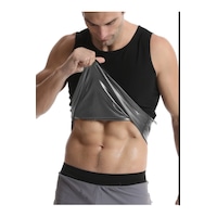 Fitform Giyim Sauna Etkili Termal Atlet - Özel Polymer Kumaş Terleten Sıkılaştırıcı Atlet Korse Siyah - Gri Fitform Giyim Sauna Etkili Termal Atlet - Özel Polymer Kumaş Terleten Sıkılaştırıcı Atlet Korse Siyah - Gri