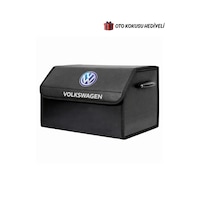 Volkswagen Marka Logolu Oto Bagaj Organizer Çanta Oto Bagaj Çantası 2 Bölmeli Suni Deri Boyutlar : 48 Cm X 31 Cm X 29 Cm