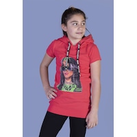 Toontoy Kids Toontoy Kız Çocuk Billie Eilish Baskılı Kapüşonlu Tişört Nar Çiçeği Toontoy Kids Toontoy Kız Çocuk Billie Eilish Baskılı Kapüşonlu Tişört Nar Çiçeği