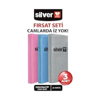 Silver Home Mikrofiber Dekoratif Cam Bezi Pk : 3 Adet Bezler 42 x 68 CM Silver Home Mikrofiber Dekoratif Cam Bezi Pk : 3 Adet Bezler 42 x 68 CM