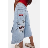 it's basic Kadın Kot Rengi 12s6-3 Tasarım Baggy Bermuda Denim Şort Çok Renkli it's basic Kadın Kot Rengi 12s6-3 Tasarım Baggy Bermuda Denim Şort Çok Renkli