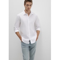 Mavi Slim Fit Beyaz Erkek Gömlek M0211656-620 Beyaz Mavi Slim Fit Beyaz Erkek Gömlek M0211656-620 Beyaz