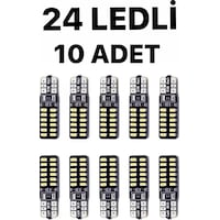 T10 Dipsiz 10 Adet W5w 24 Ledli Canbus Beyaz Park Plaka Ampulü T10 Dipsiz 10 Adet W5w 24 Ledli Canbus Beyaz Park Plaka Ampulü