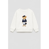 Monila Kız Çocuk 3 İplik Kumaş Pamuklu Ayıcık Baskılı Sweatshirt Ekru Monila Kız Çocuk 3 İplik Kumaş Pamuklu Ayıcık Baskılı Sweatshirt Ekru