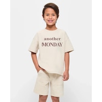 Uyguntarz Çocuk Another Mondaybaskılı Pamuklu Tshirt Bej Uyguntarz Çocuk Another Mondaybaskılı Pamuklu Tshirt Bej