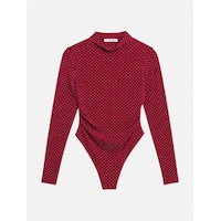 Kadın W6-35 Snap Body Suit Parlak Taşlı Tasarım Body Bordo Kadın W6-35 Snap Body Suit Parlak Taşlı Tasarım Body Bordo