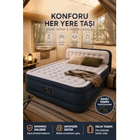 Kendi Kendine Şişen Çift Kişilik Queen Başlıklı 64448 Bej