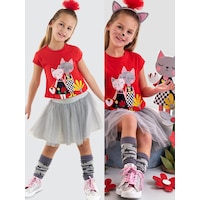 Denokids Kanka Kediler Kız Çocuk Yazlık T-shirt Kabarık Tüllü Tütü Etek Takım Denokids Kanka Kediler Kız Çocuk Yazlık T-shirt Kabarık Tüllü Tütü Etek Takım