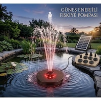Güneş Enerjili Led Işıklı Su Fıskiyesi Bahçe Gölet Havuz Dekorasyon & Farklı Başlıklı Püskürtme Fıskiyesi Güneş Enerjili Led Işıklı Su Fıskiyesi Bahçe Gölet Havuz Dekorasyon & Farklı Başlıklı Püskürtme Fıskiyesi