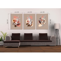 Toprak Tonları Soyut Yaprak Desenli 3'lü Mdf Tablo Seti Bohem Stil & Modern Sanat Delmeden Montaj Toprak Tonları Soyut Yaprak Desenli 3'lü Mdf Tablo Seti Bohem Stil & Modern Sanat Delmeden Montaj