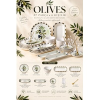 Perotti Olives 37 Parça Kahvaltı Takımı Kahvaltı Seti Çay Seti Beyaz - Yeşil Perotti Olives 37 Parça Kahvaltı Takımı Kahvaltı Seti Çay Seti Beyaz - Yeşil