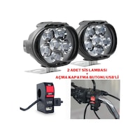 2 Adet 6 Ledli Motosiklet Scooter Uyumlu Led Sis Farı Çakar Ve Sabit Mod Açma Kapatma Tuşlu 2 Adet 6 Ledli Motosiklet Scooter Uyumlu Led Sis Farı Çakar Ve Sabit Mod Açma Kapatma Tuşlu