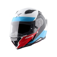 Axor Hunter Turbo Ece 22.06 Kapalı Kask Beyaz - Kırmızı - Mavi Axor Hunter Turbo Ece 22.06 Kapalı Kask Beyaz - Kırmızı - Mavi
