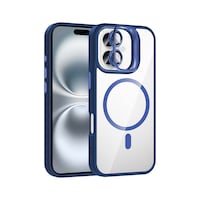 Apple Uyumlu iPhone 16 Kılıf Standlı + Kamera Lens Koruma Setli M-safe Şarj Özellikli Mkst Etro Lacivert Lacivert Apple Uyumlu iPhone 16 Kılıf Standlı + Kamera Lens Koruma Setli M-safe Şarj Özellikli Mkst Etro Lacivert Lacivert