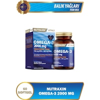 Nutraxin Omega 3 2000 Mg 60 Softjel - Balık Yağı, EPA 720, DHA 480 Mg Nutraxin Omega 3 2000 Mg 60 Softjel - Balık Yağı, EPA 720, DHA 480 Mg